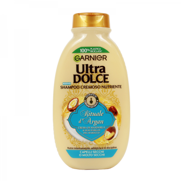 GARNIER ULTRA DOLCE SHAMPOO CREMOSO NUTRIENTE 250ML.RITUALE D'ARGAN