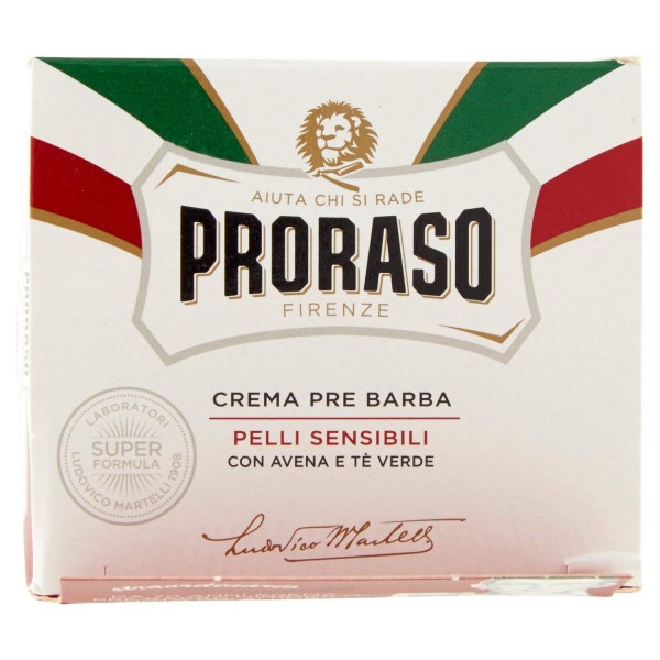 PRORASO CREMA PREBARBA PELLI SENSIBILI 100ML.OLIO AVENA E TE' VERDE