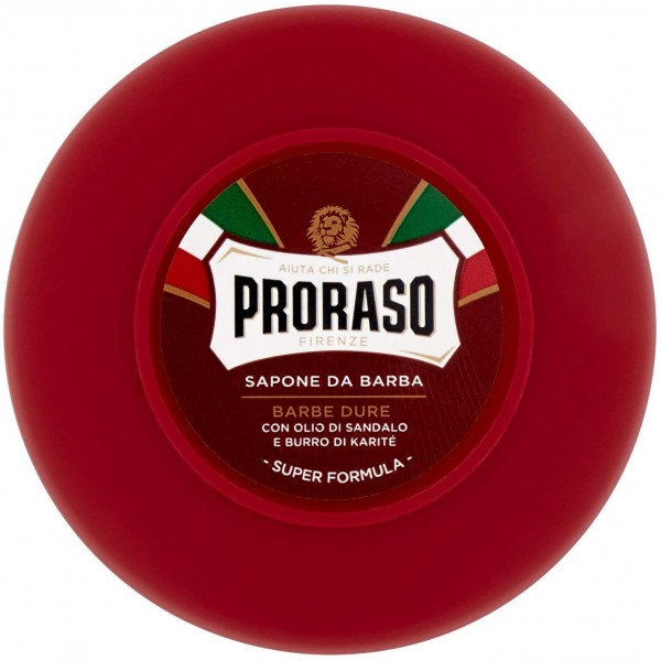 PRORASO CIOTOLA ROSSA BARBE DURE 150ML.OLIO DI SANDALO E BURRO DI KARITÈ