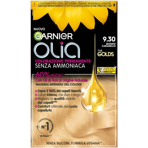 GARNIER OLIA COLORAZIONE PERMANENTE 9.30 BIONDO CARAMELLO THE GOLDS