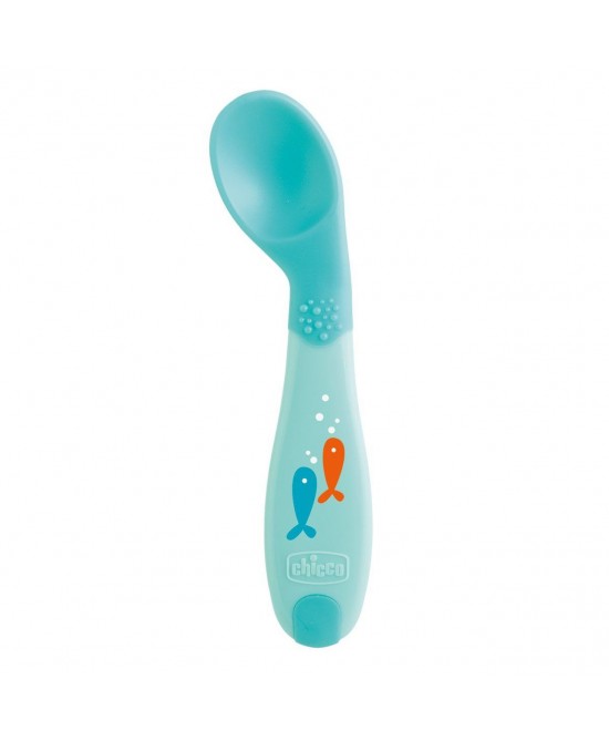 Chicco Cucchiaio Angolato 8m+ Azzurro