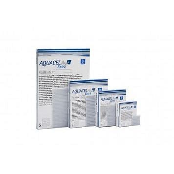 Medicazione In Hydrofiber E Ioni Argento Intessuta In Lyocell Aquacel Ag + Extra 15x15cm 5 Pezzi