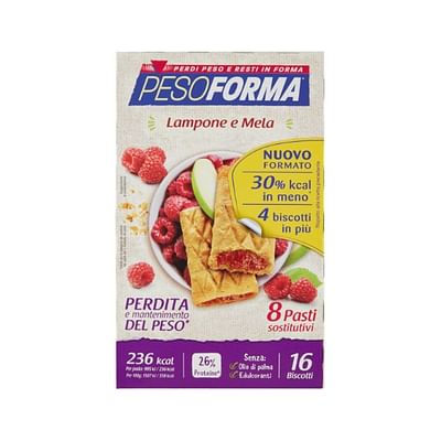 Pesoforma Biscotti Lampone/Mela 8 Pasti 16 Biscotti