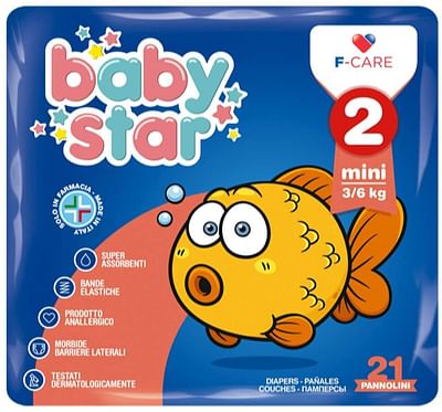 Pannolino Babystar 3/6kg T2 21 Pezzi