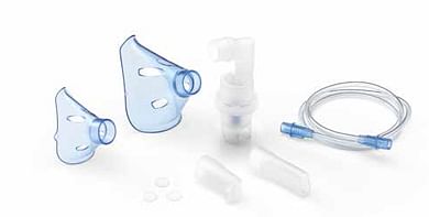 Soffio Cube Kit Accessori Ricambio Con Ampolla, Boccaglio Efocella Nasale, Maschera Pediatrica E Adulti, Tubello E Filtri Di Ricambio E Borsa Porta Ac