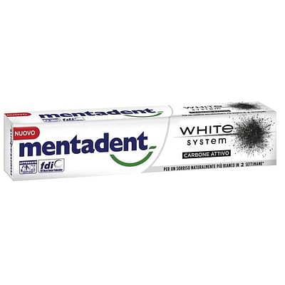 Mentadent White System Charcoal 75 Ml