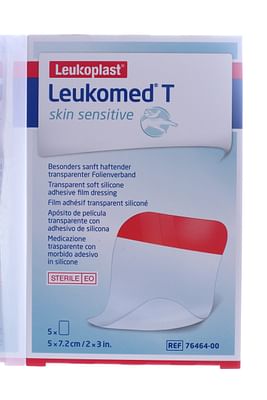 Leukomed T Skin Sensitive Medicazione Post Operatoria Trasparente Con Massa Adesiva In Silicone 7,2x5 Cm 5 Pezzi