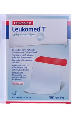 Leukomed T Plus Skin Sensitive Medicazione Post Operatoria Trasparente Mpermeabile Con Massa Adesiva Al Silicone 8x10cm5 Pezzi