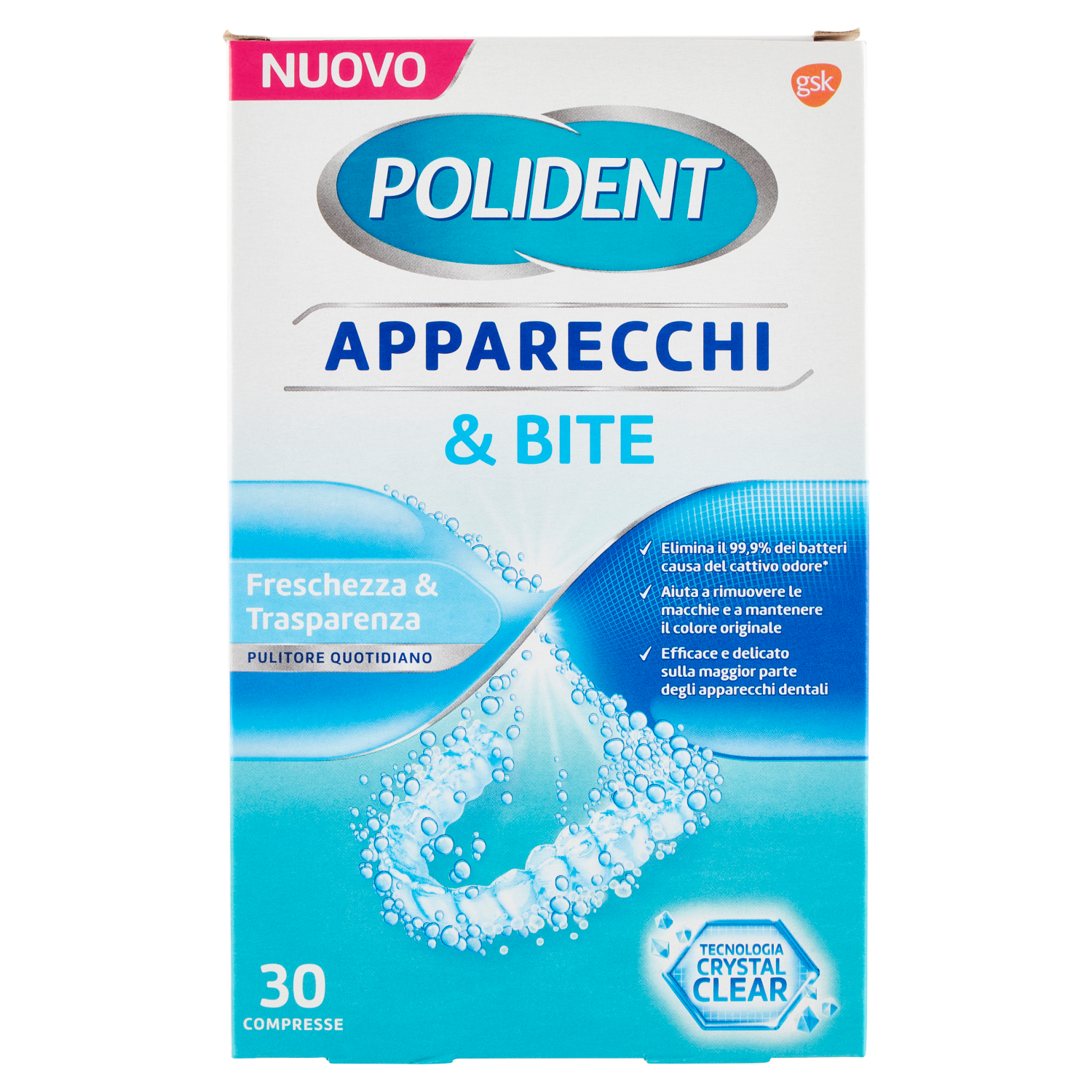 POLIDENT TABS APPAREC E BITE 30COM
