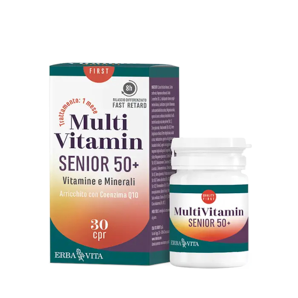 MultiVitamin Senior 50+ Vitamine E Minerali 30 Compresse Erba Vita