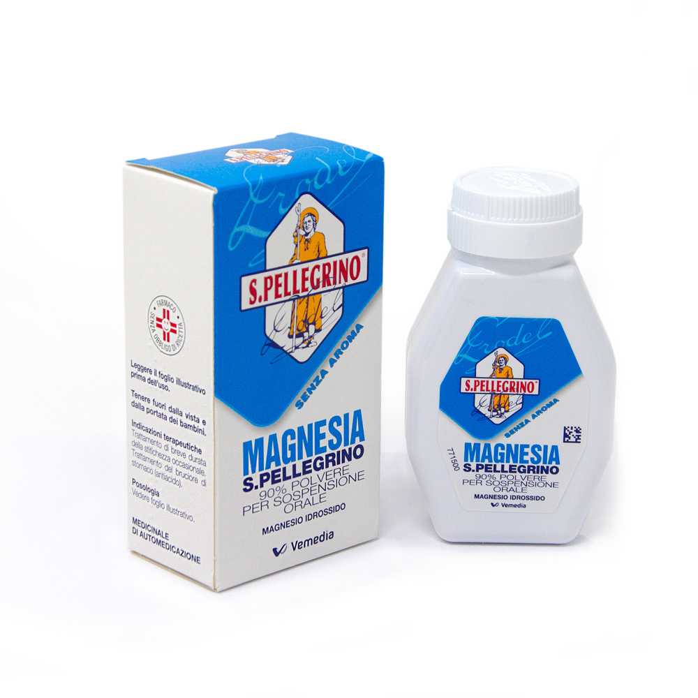 Magnesia S. Pellegrino Effervescente Senza Aroma, Antiacido, Confezione Da 100 Gr.