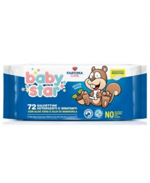 Babystar Salviettine Bebe' Detergenti E Idratanti 72 Pezzi