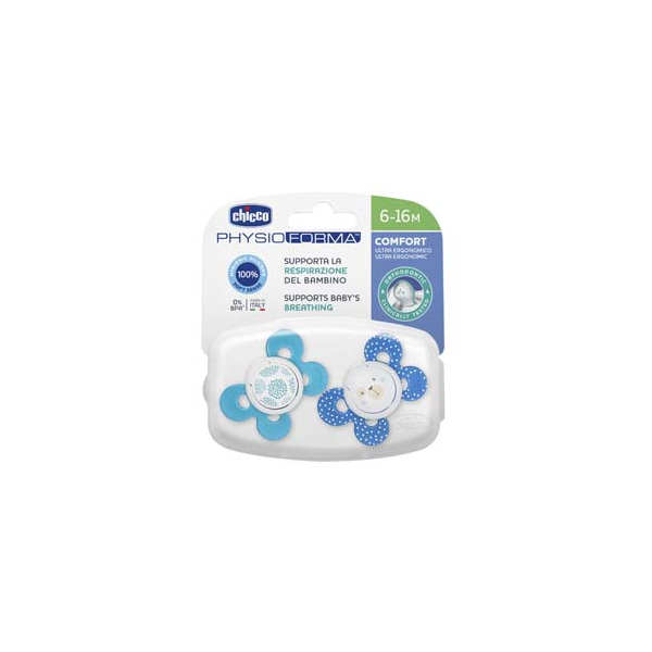 Chicco Succhicco Comfort Silicone Boy 0-16m 2 Pezzi