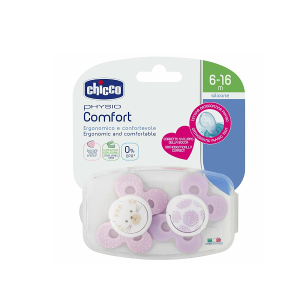 Chicco Succhicco Comfort Silicone Girl 6-16m 2 Pezzi