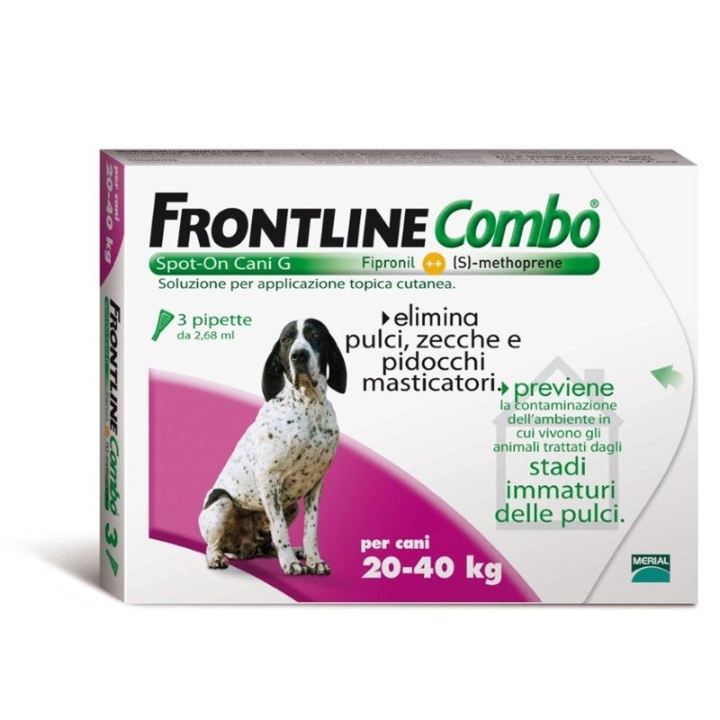 Frontline Combo 3 Pipette 2,68 Ml Per Cani 20 A 40 Kg