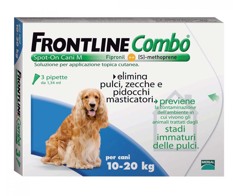 Frontline Combo 3 Pipette 1,34 Ml Per Cani Da 10 A 20 Kg