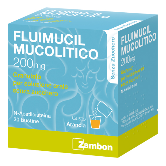 Fluimucil Mucolitico 200mg Senza Zucchero 30 Bustine