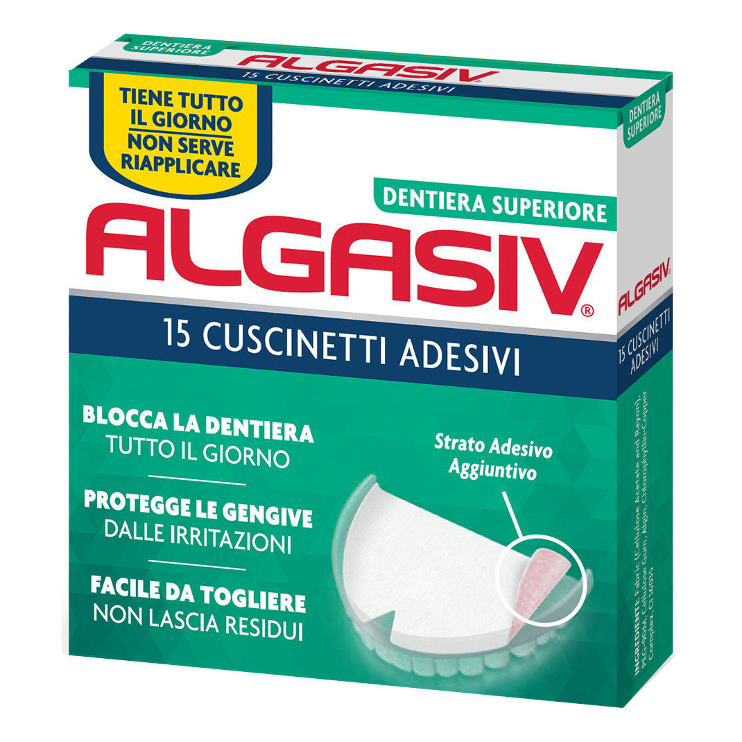Algasiv Adesivo Protesi Dentaria Supeiore 15 Pezzi