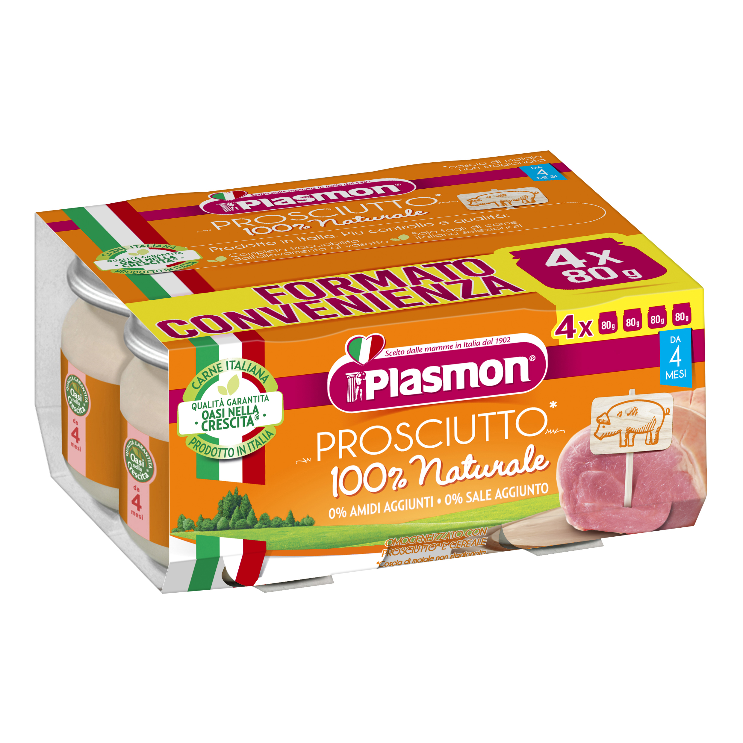 Plasmon Omogeneizzato Prosciutto Cotto 4x80g