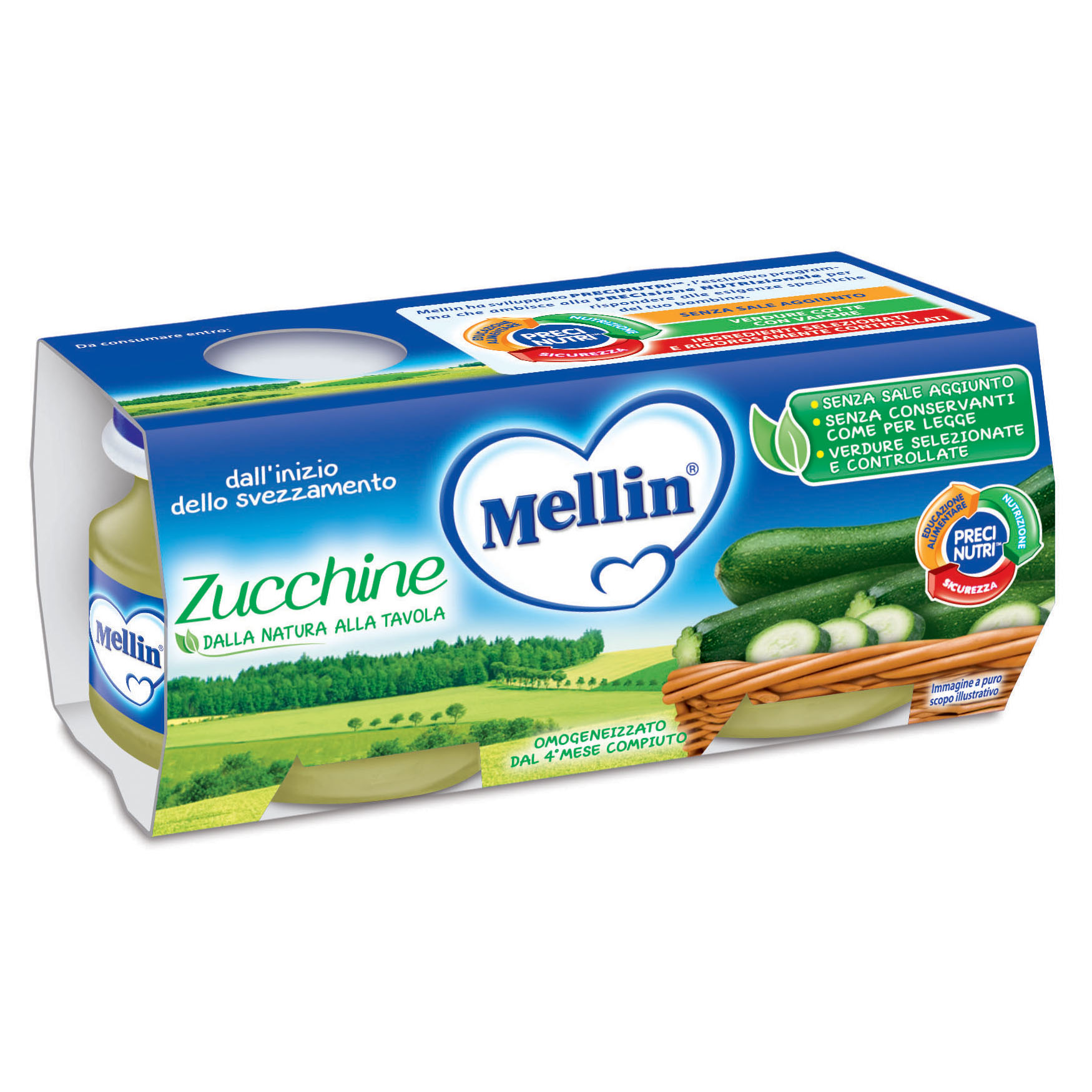 Omogeneizzato Mellin Zucchine 2x80g