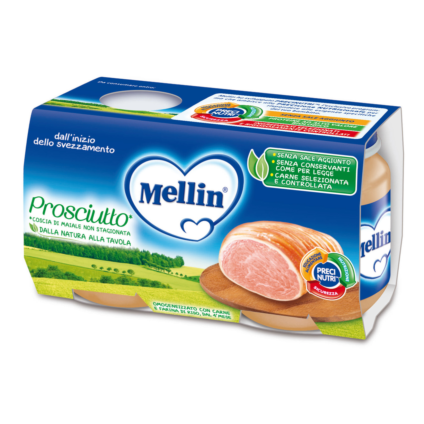 Omogeneizzato Mellin Prosciutto 2x120g