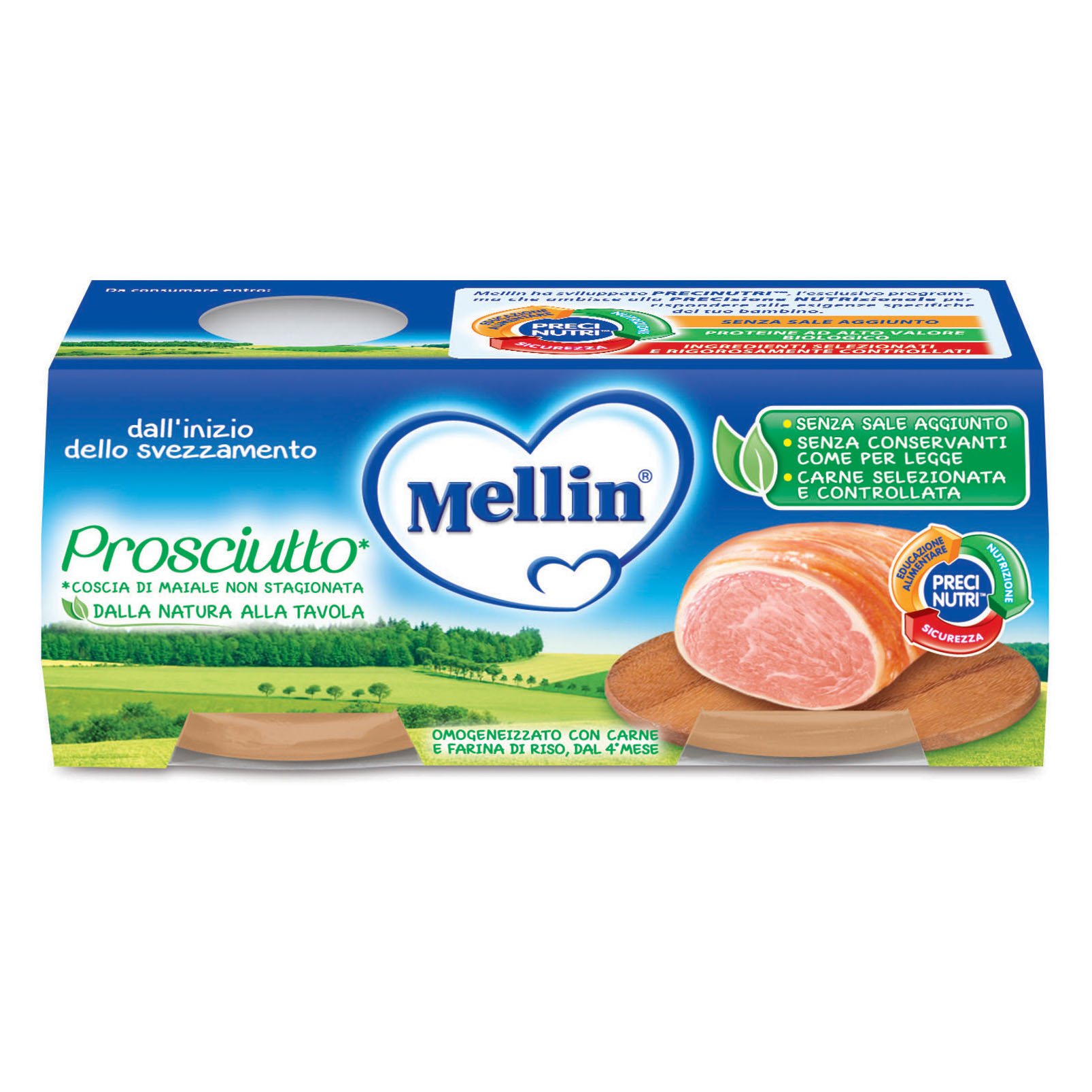 Omogeneizzato Mellin Prosciutto 2x 80g