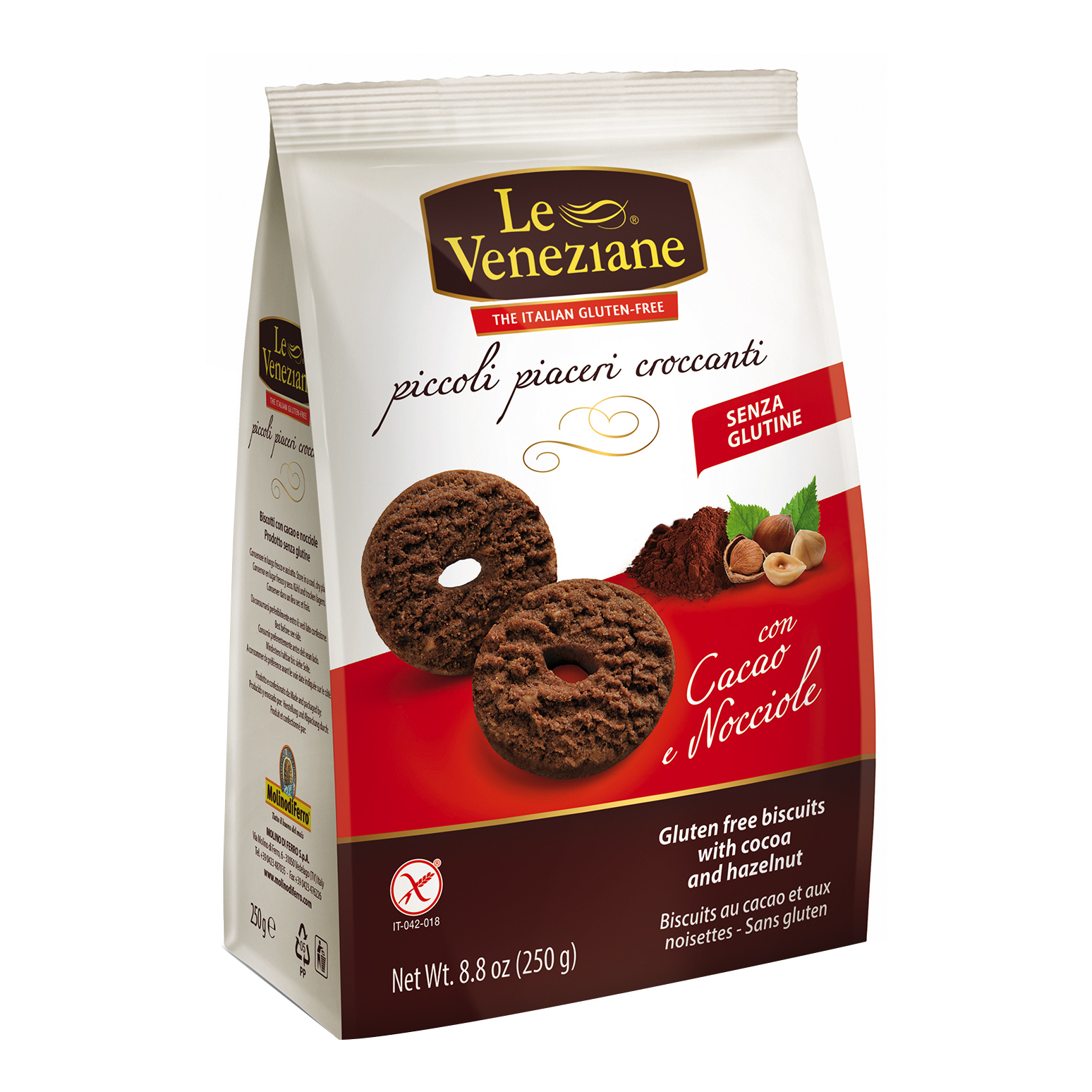 Le Veneziane Biscotti Cacao/nocciola 250 G