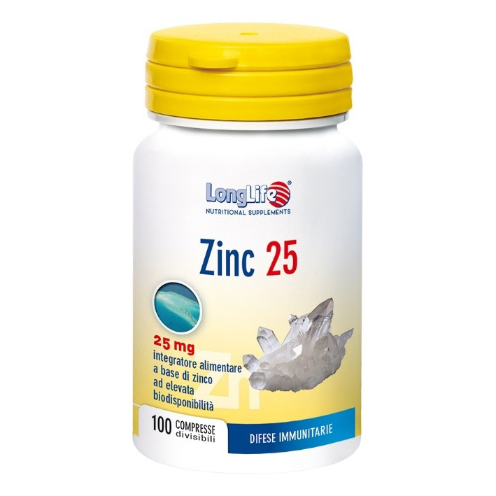 Longlife Zinc 25mg 100 Compresse