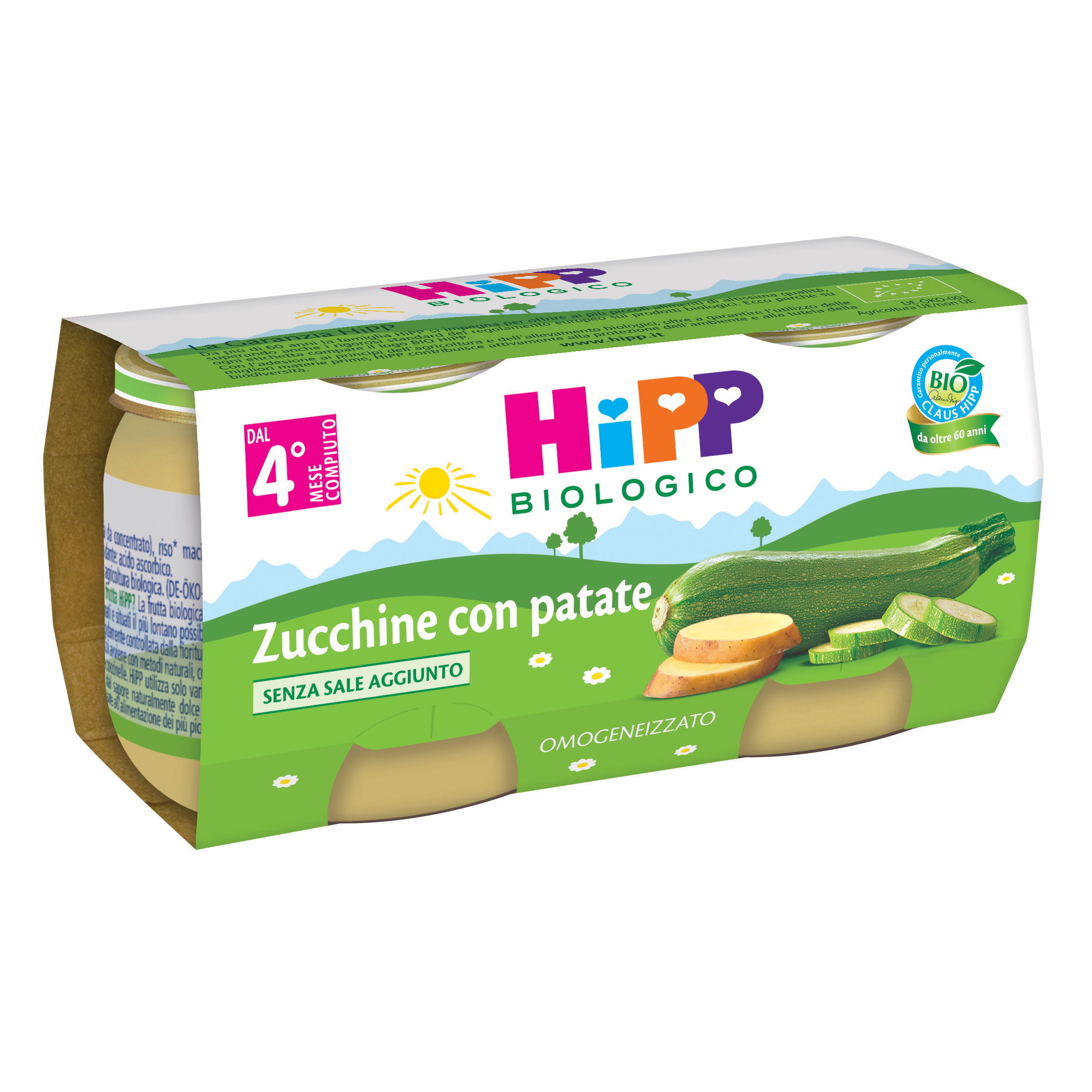 HiPP Omogeneizzato Bio Zucchine E Patate 4 Mesi 2x80g