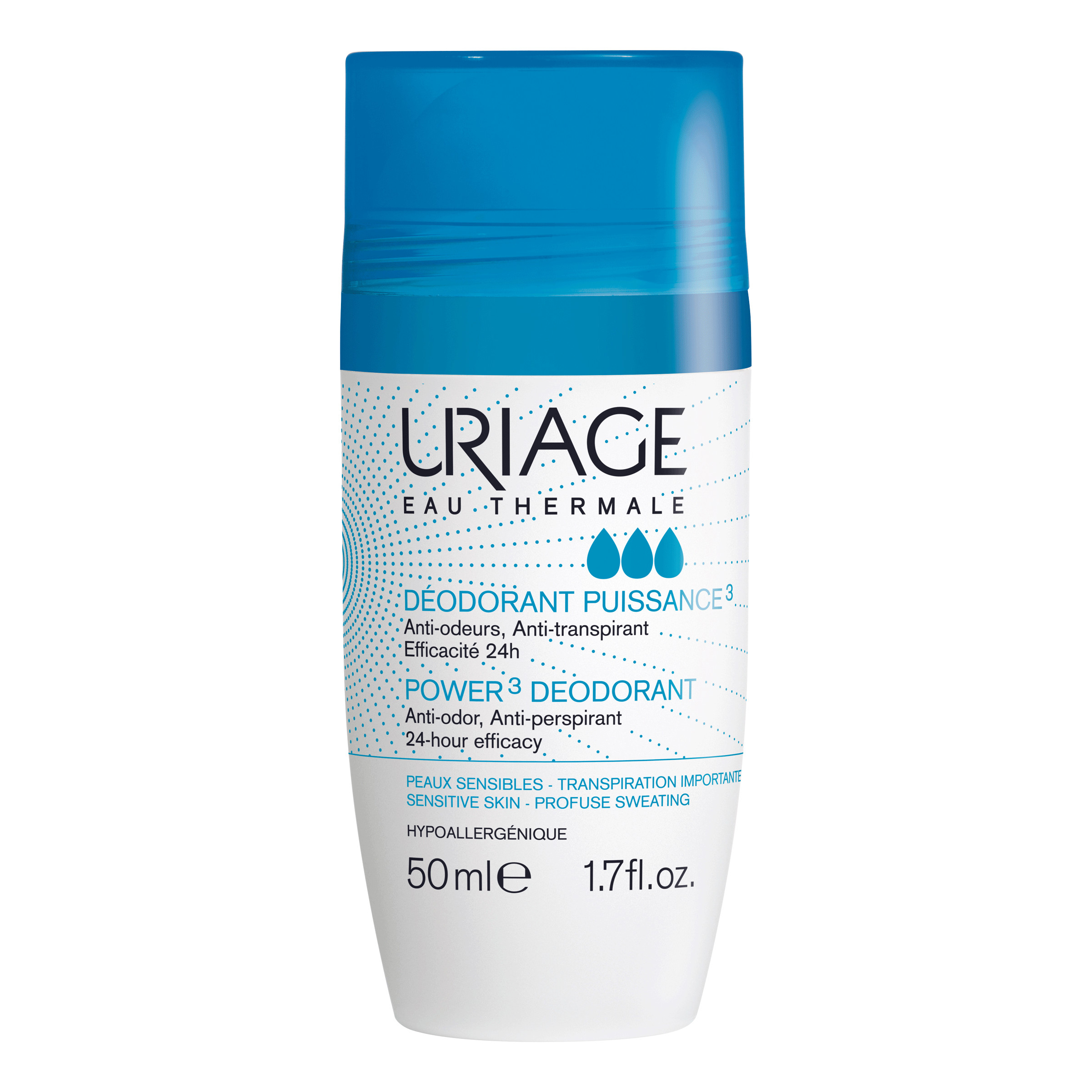 Uriage Deodorante Power3 Roll-on 50ml Anti-odore Antitraspirante