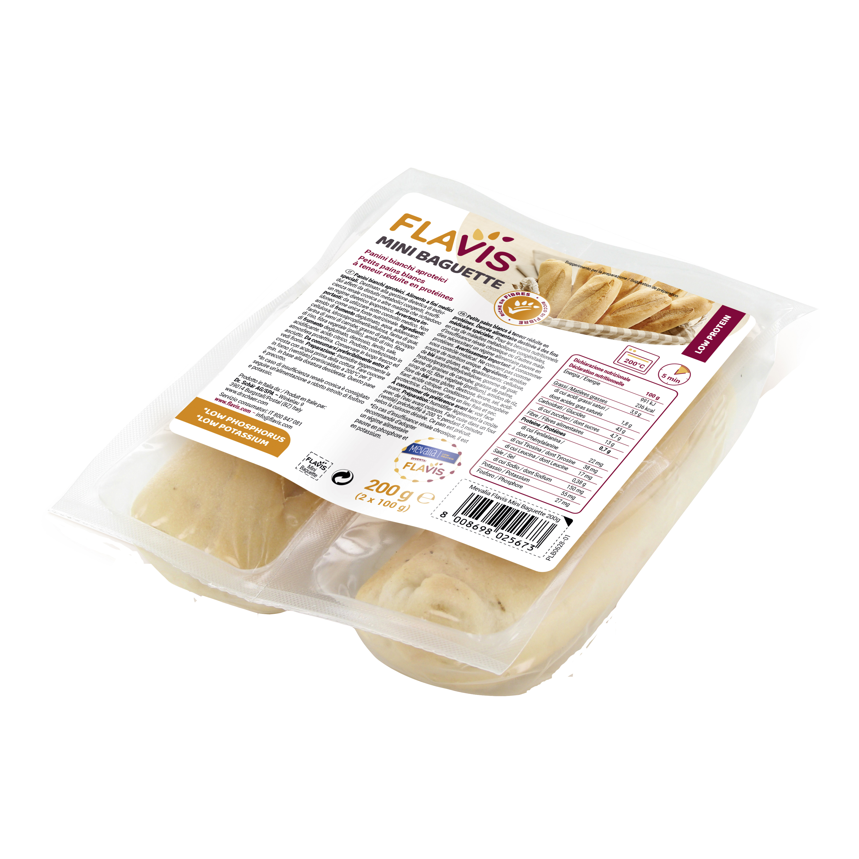 Mevalia Flavis Mini Baguette 200g