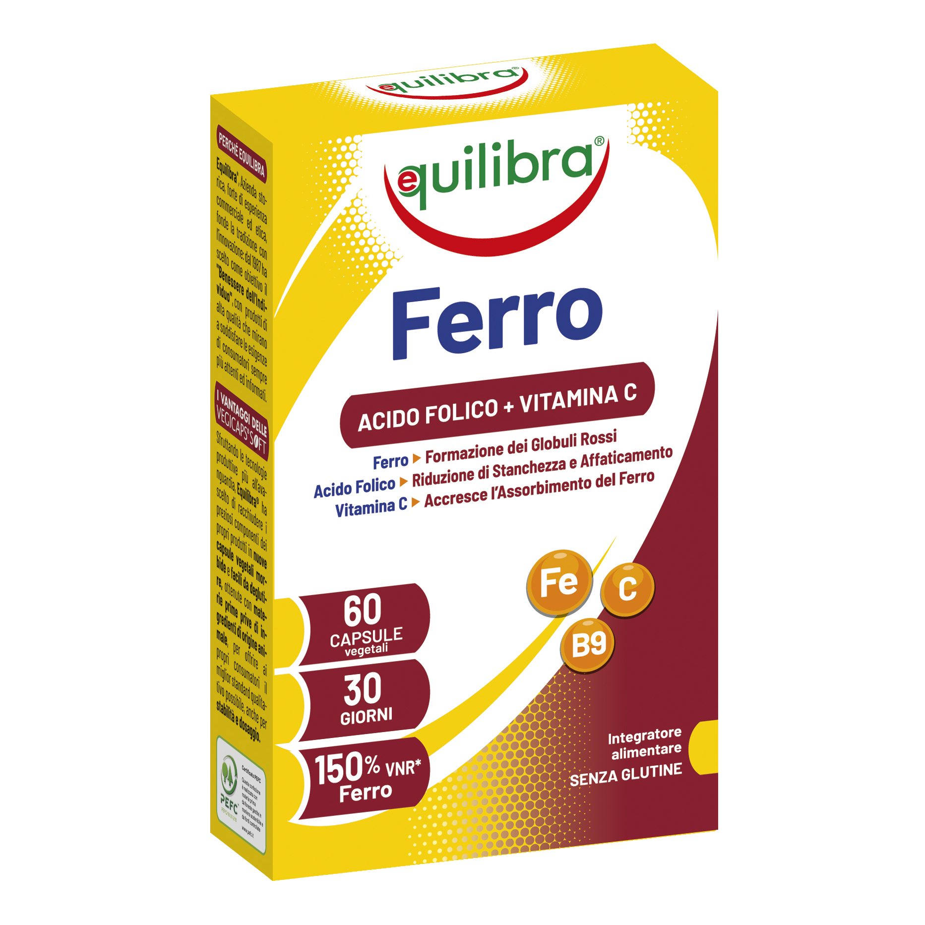 Equilibra Ferro Con Acido Folico+ Vitamina C 60 Capsule