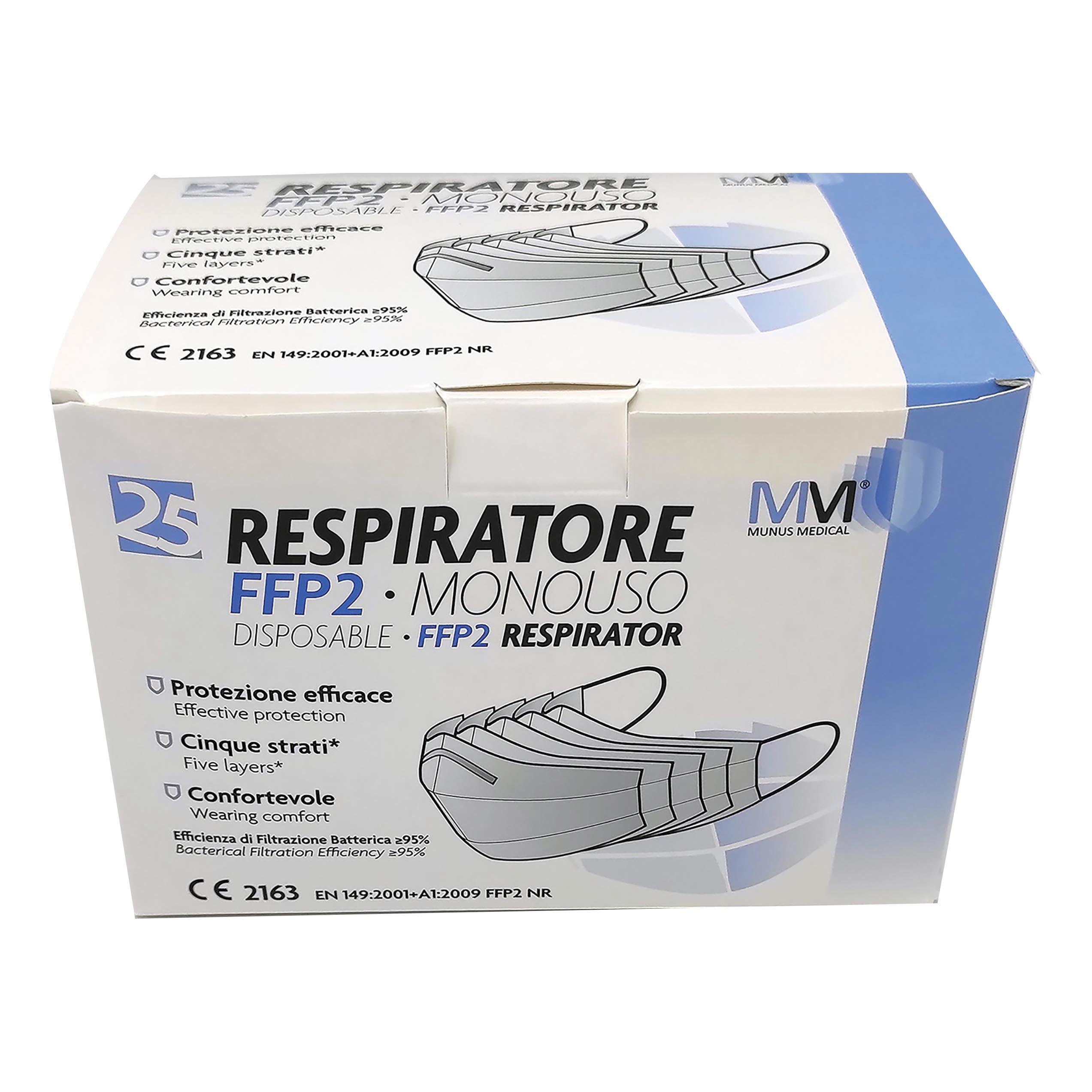 MUNUSMED RESPIRATORE FFP2 25PZ
