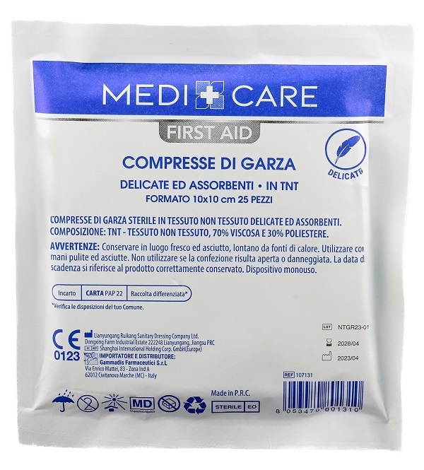 MEDICARE GARZA COT 10X10 25PZ