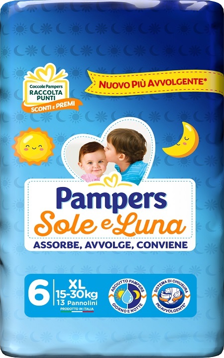 Pannolini Pampers Sole E Luna Da 15 A 30 Kg Taglia 6