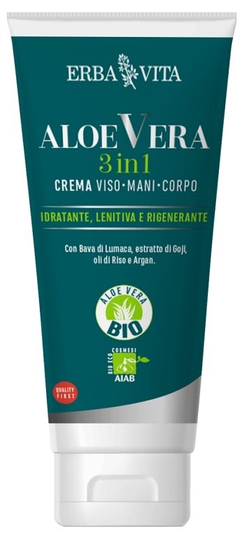 Erba Vita Aloe Vera Crema In 3 In 1 Mani-Viso-Corpo 200ml