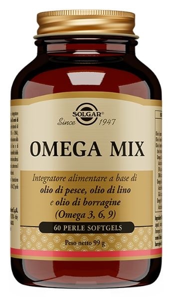 Solgar Omega Mix Integratore Alimentare Omega 3 6 9 - 60 Perle Softgels