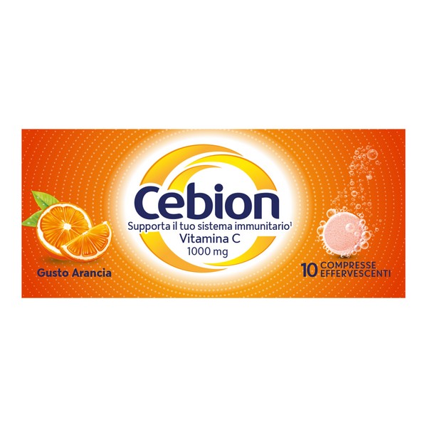 Cebion Vitamina C Arancia 1000mg Integratore Supporto Immunitario 10 Compresse