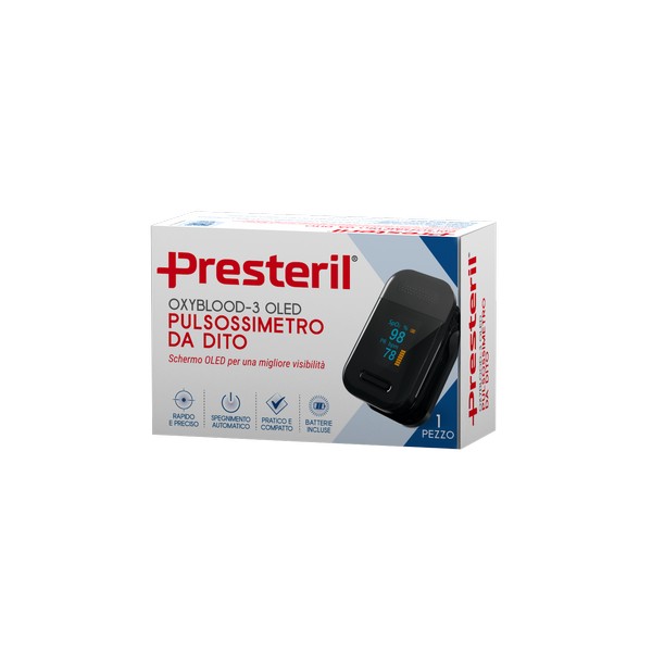 PRESTERIL Pulsossimetro Da Dito Oxyblood Oled - 1 Pezzo